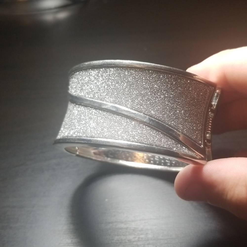 Sparkly silver cuff bracelet